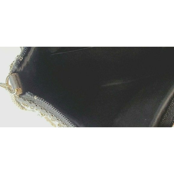 BLACK AND SILVER METAL MESH CROSSBODY PURSE BAG - Picture 6 of 6